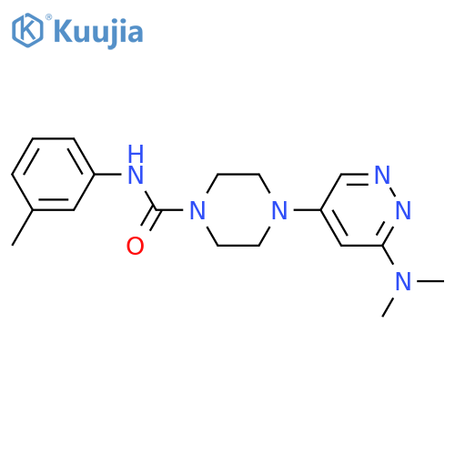 4-[6-(dimethylamino)pyridazin-4-yl]-N-(3-methylphenyl)piperazine-1-carboxamide structure