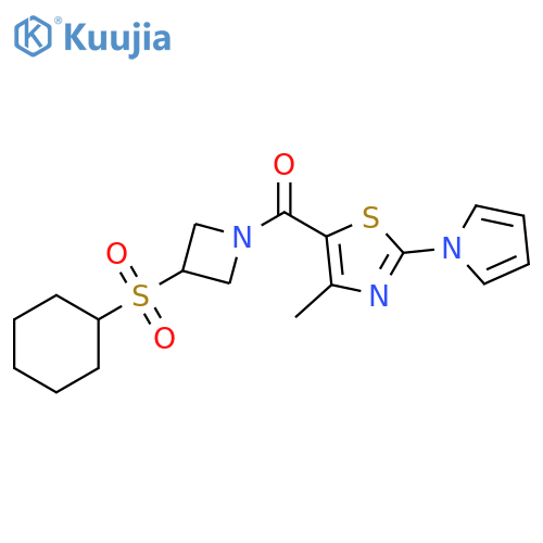 5-[3-(cyclohexanesulfonyl)azetidine-1-carbonyl]-4-methyl-2-(1H-pyrrol-1-yl)-1,3-thiazole structure