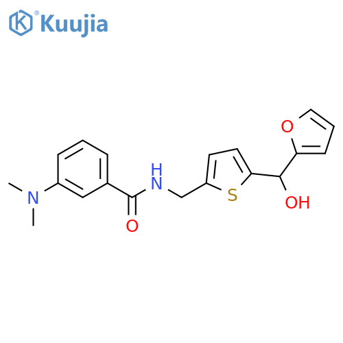 3-(dimethylamino)-N-({5-[(furan-2-yl)(hydroxy)methyl]thiophen-2-yl}methyl)benzamide structure