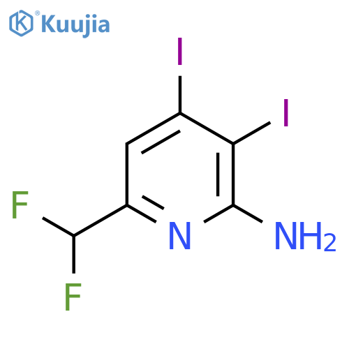 2-Amino-6-(difluoromethyl)-3,4-diiodopyridine structure