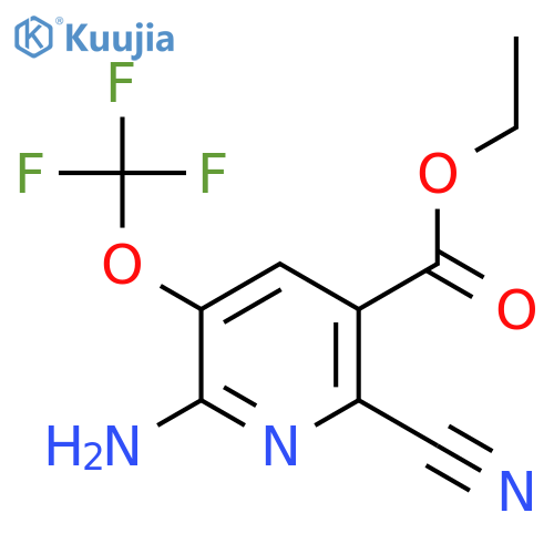 Ethyl 2-amino-6-cyano-3-(trifluoromethoxy)pyridine-5-carboxylate structure