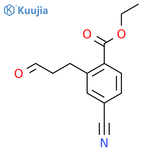 Ethyl 4-cyano-2-(3-oxopropyl)benzoate structure