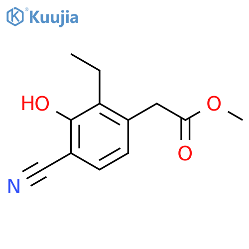 Methyl 4-cyano-2-ethyl-3-hydroxyphenylacetate structure