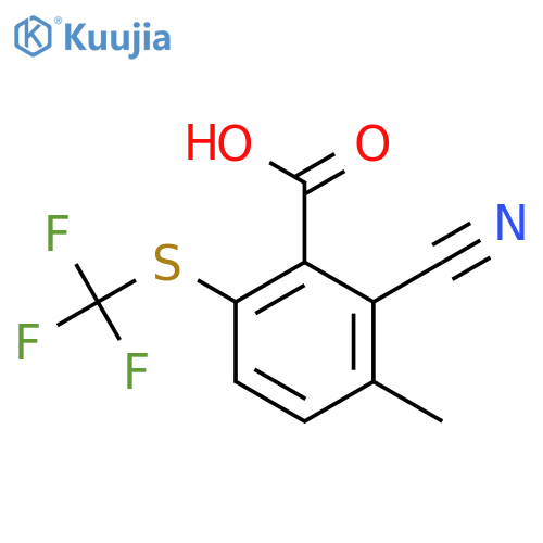 2-Cyano-3-methyl-6-(trifluoromethylthio)benzoic acid structure