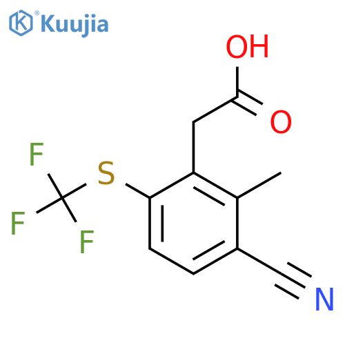 3-Cyano-2-methyl-6-(trifluoromethylthio)phenylacetic acid structure