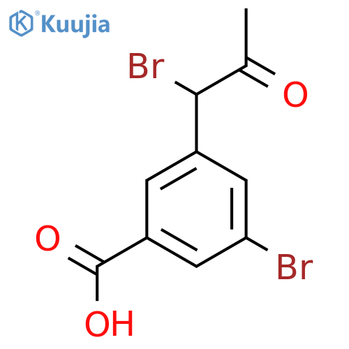 3-Bromo-5-(1-bromo-2-oxopropyl)benzoic acid structure