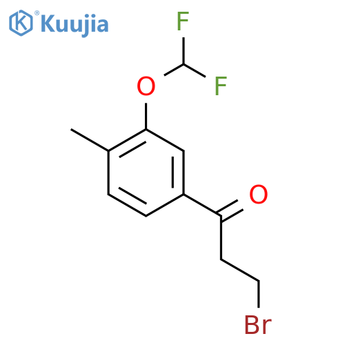 3-Bromo-1-(3-(difluoromethoxy)-4-methylphenyl)propan-1-one structure
