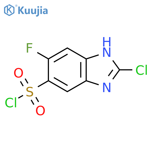 2-Chloro-6-fluoro-1H-benzimidazole-5-sulfonyl chloride structure