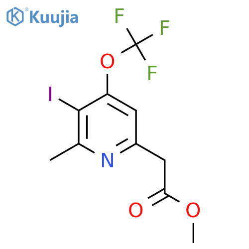 Methyl 3-iodo-2-methyl-4-(trifluoromethoxy)pyridine-6-acetate structure