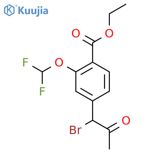 Ethyl 4-(1-bromo-2-oxopropyl)-2-(difluoromethoxy)benzoate structure