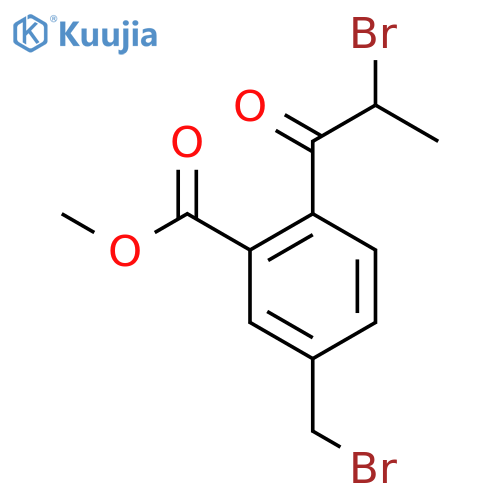 Methyl 5-(bromomethyl)-2-(2-bromopropanoyl)benzoate structure