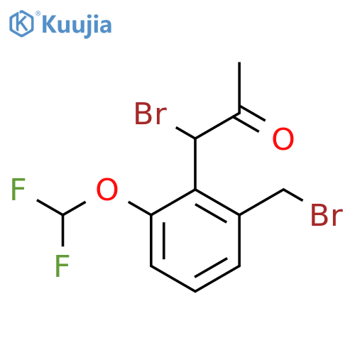 1-Bromo-1-(2-(bromomethyl)-6-(difluoromethoxy)phenyl)propan-2-one structure
