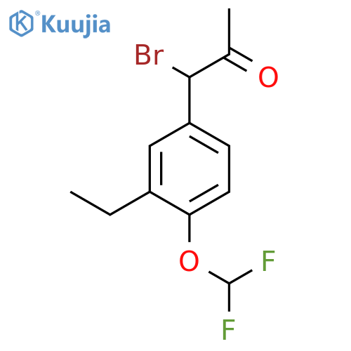 1-Bromo-1-(4-(difluoromethoxy)-3-ethylphenyl)propan-2-one structure