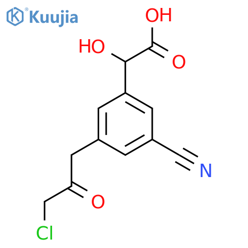 3-(3-Chloro-2-oxopropyl)-5-cyanomandelic acid structure
