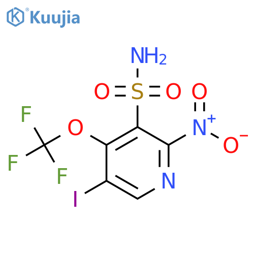 5-Iodo-2-nitro-4-(trifluoromethoxy)pyridine-3-sulfonamide structure