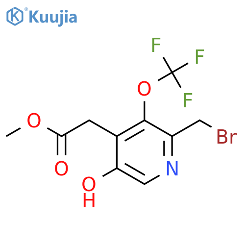 Methyl 2-(bromomethyl)-5-hydroxy-3-(trifluoromethoxy)pyridine-4-acetate structure