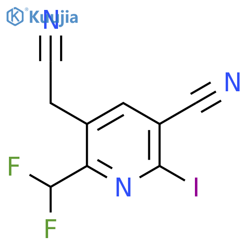 3-Cyano-6-(difluoromethyl)-2-iodopyridine-5-acetonitrile structure