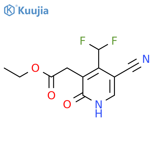 Ethyl 5-cyano-4-(difluoromethyl)-2-hydroxypyridine-3-acetate structure