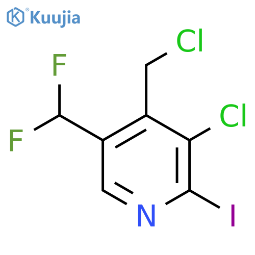 3-Chloro-4-(chloromethyl)-5-(difluoromethyl)-2-iodopyridine structure