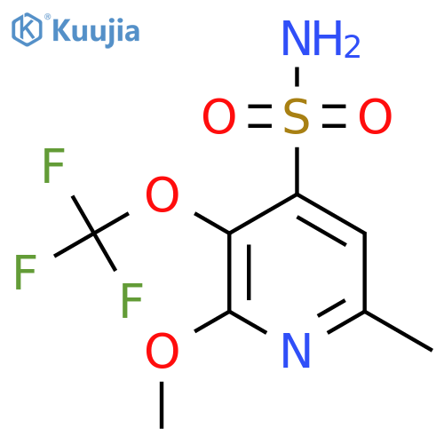 2-Methoxy-6-methyl-3-(trifluoromethoxy)pyridine-4-sulfonamide structure