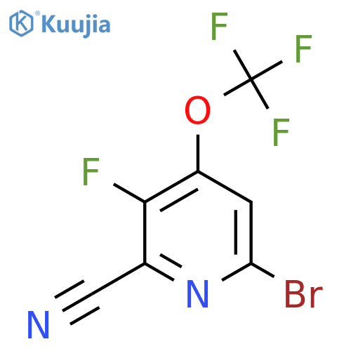 6-Bromo-2-cyano-3-fluoro-4-(trifluoromethoxy)pyridine structure