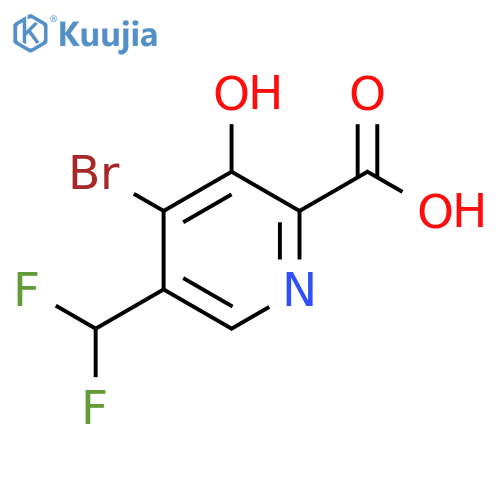 4-Bromo-5-(difluoromethyl)-3-hydroxypyridine-2-carboxylic acid structure