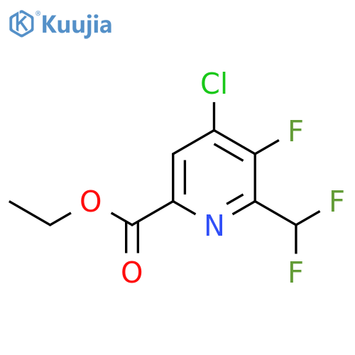 Ethyl 4-chloro-2-(difluoromethyl)-3-fluoropyridine-6-carboxylate structure