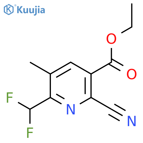 Ethyl 2-cyano-6-(difluoromethyl)-5-methylpyridine-3-carboxylate structure