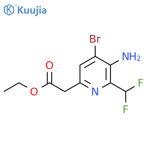 Ethyl 3-amino-4-bromo-2-(difluoromethyl)pyridine-6-acetate structure