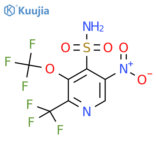 5-Nitro-3-(trifluoromethoxy)-2-(trifluoromethyl)pyridine-4-sulfonamide structure