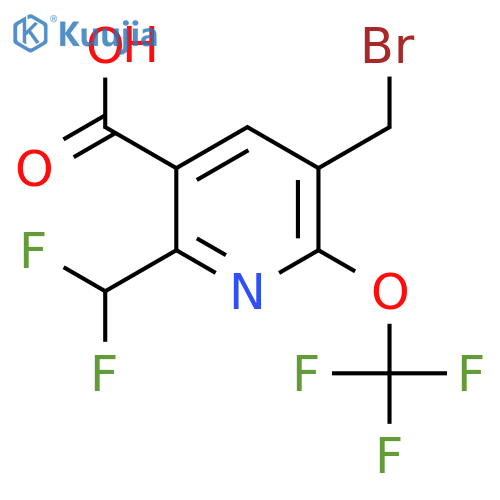 3-(Bromomethyl)-6-(difluoromethyl)-2-(trifluoromethoxy)pyridine-5-carboxylic acid structure