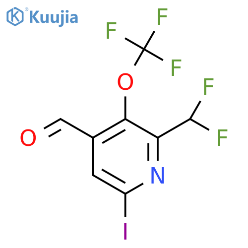 2-(Difluoromethyl)-6-iodo-3-(trifluoromethoxy)pyridine-4-carboxaldehyde structure