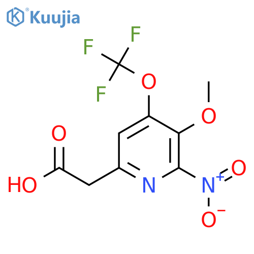 3-Methoxy-2-nitro-4-(trifluoromethoxy)pyridine-6-acetic acid structure