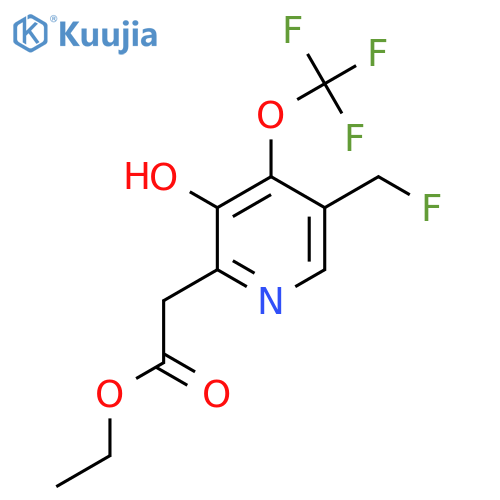 Ethyl 5-(fluoromethyl)-3-hydroxy-4-(trifluoromethoxy)pyridine-2-acetate structure