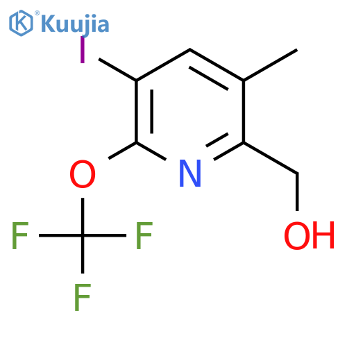 3-Iodo-5-methyl-2-(trifluoromethoxy)pyridine-6-methanol structure