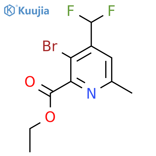 Ethyl 3-bromo-4-(difluoromethyl)-6-methylpyridine-2-carboxylate structure