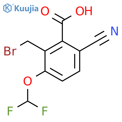 2-Bromomethyl-6-cyano-3-(difluoromethoxy)benzoic acid structure