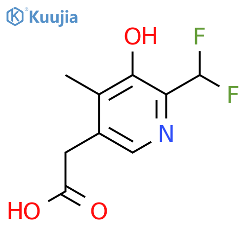 2-(Difluoromethyl)-3-hydroxy-4-methylpyridine-5-acetic acid structure