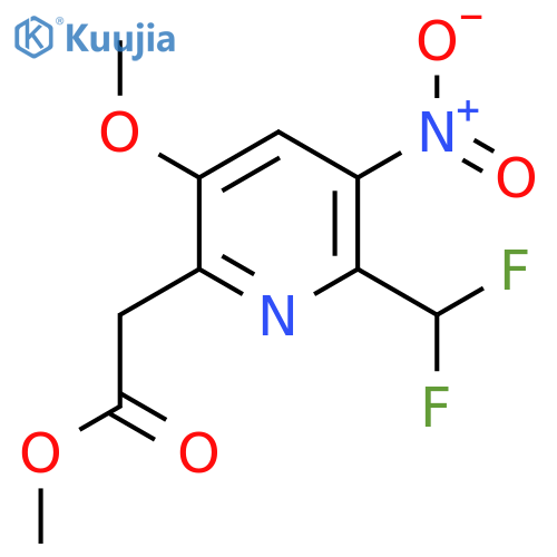 Methyl 2-(difluoromethyl)-5-methoxy-3-nitropyridine-6-acetate structure