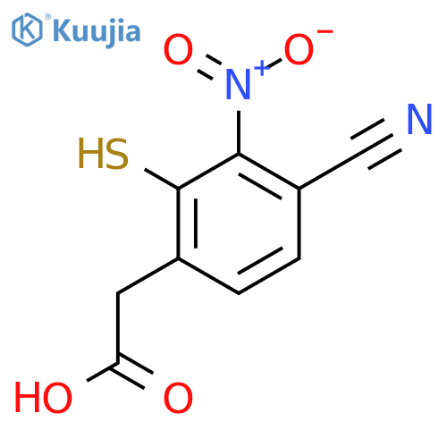 4-Cyano-2-mercapto-3-nitrophenylacetic acid structure