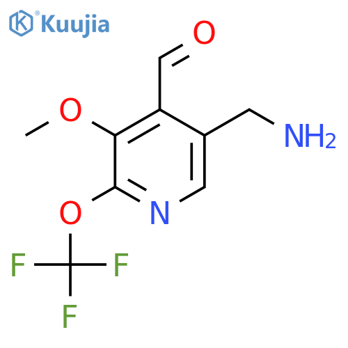 5-(Aminomethyl)-3-methoxy-2-(trifluoromethoxy)pyridine-4-carboxaldehyde structure