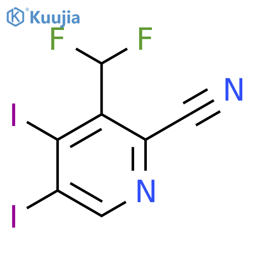 2-Cyano-3-(difluoromethyl)-4,5-diiodopyridine structure