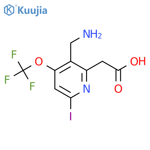 3-(Aminomethyl)-6-iodo-4-(trifluoromethoxy)pyridine-2-acetic acid structure
