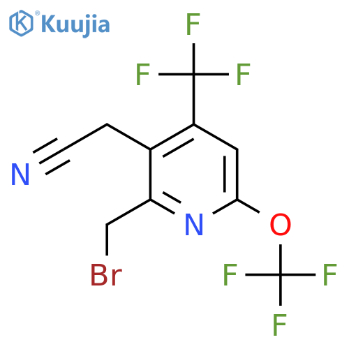 2-(Bromomethyl)-6-(trifluoromethoxy)-4-(trifluoromethyl)pyridine-3-acetonitrile structure