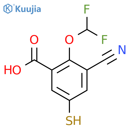 3-Cyano-2-difluoromethoxy-5-mercaptobenzoic acid structure