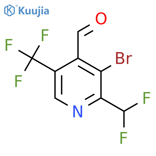 3-Bromo-2-(difluoromethyl)-5-(trifluoromethyl)pyridine-4-carboxaldehyde structure