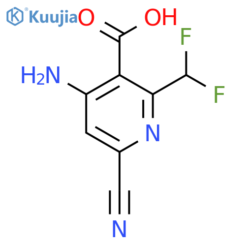 4-Amino-6-cyano-2-(difluoromethyl)pyridine-3-carboxylic acid structure