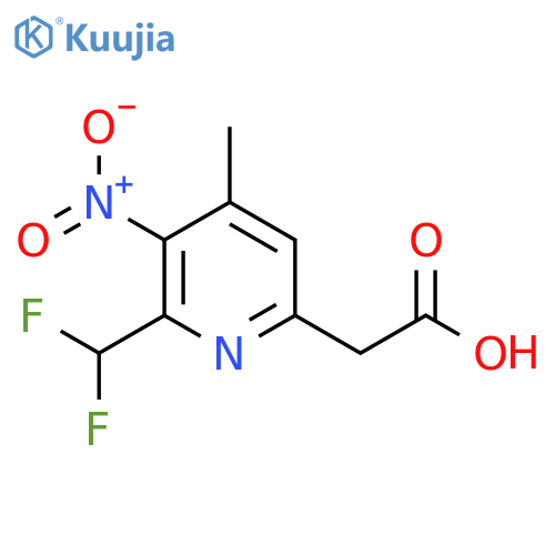 2-(Difluoromethyl)-4-methyl-3-nitropyridine-6-acetic acid structure