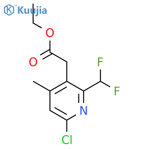 Ethyl 6-chloro-2-(difluoromethyl)-4-methylpyridine-3-acetate structure