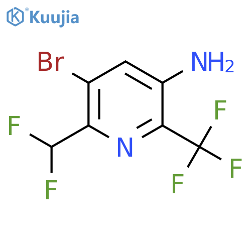 3-Amino-5-bromo-6-(difluoromethyl)-2-(trifluoromethyl)pyridine structure